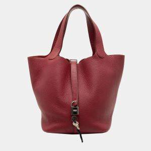 Pre Owned حقيبة هيرمس بيكوتين لوك 22 كليمونس أحمر