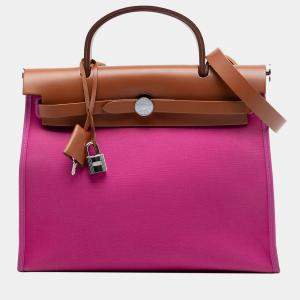 Pre Owned حقيبة هيرمس بني زهري توال إرباغ بسحاب 31