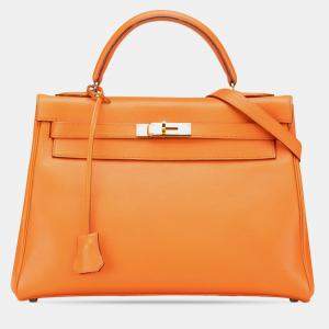 Pre Owned حقيبة هيرمس كيلي 32 جلفر برتقالي