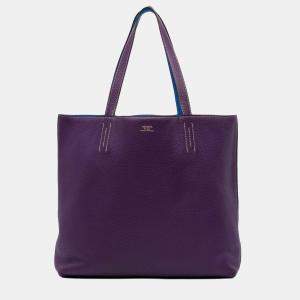 Pre Owned Hermes Blue Purple Clemence Double Sens 36