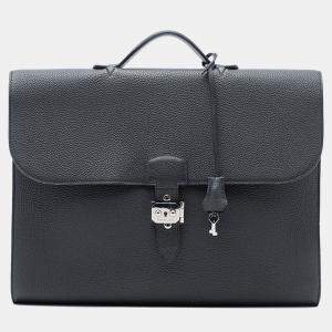 Pre Owned Hermes Black Togo Sac A Depeches 38