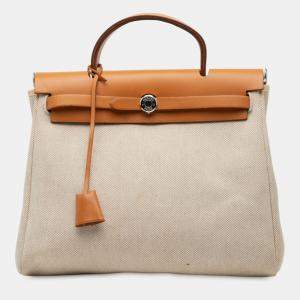 Pre Owned Hermes Brown Toile Herbag PM