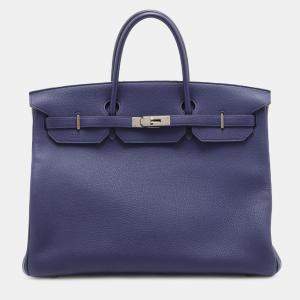 Pre Owned Hermes Blue Togo Birkin Retourne 40