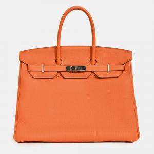 مملوكة مسبقًا Hermes 2013 Orange Togo Leather Birkin 35