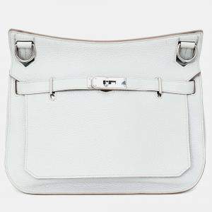 مملوكة مسبقًا Hermes Light Grey Clemence Leather Jypsiere 28