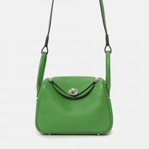مملوكة مسبقًا Hermes 2024 A9 Vert Yucca Clemence Mini Lindy 20
