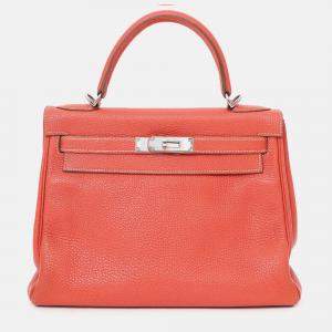 مملوكة مسبقًا Hermes 2011 9M Salmon Togo Leather Kelly 28 Top Handle with Strap