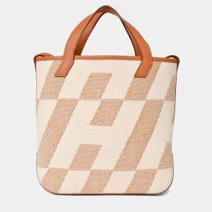 مملوكة مسبقًا Hermes 2021 Brown/Beige Swift Leather Toile H Cabas H En Biais 27