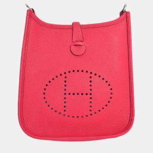 Pre Owned Hermes 2021 Pink Leather Evelyn TPM Crossbody PHW