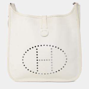 Pre Owned Hermes 2006 White Epsom Evelyn 33