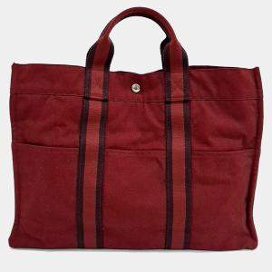 Pre Owned Hermes Red Cotton Furutto Gm