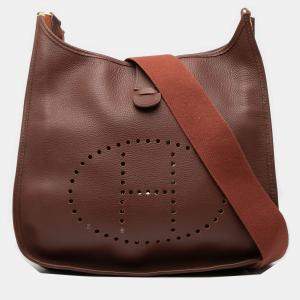 Pre Owned Hermes Brown Clemence Evelyne I PM