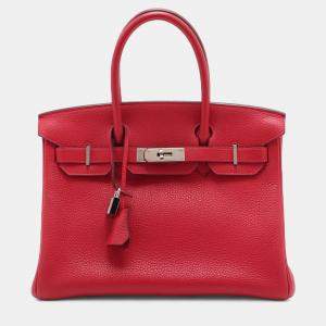 مملوكة مسبقًا Hermes Red Togo Birkin Retourne 30