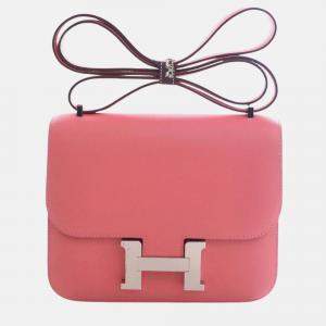 Pre Owned Hermes Pink Mini Evercolor Constance 18