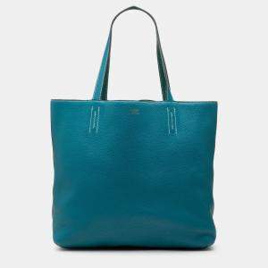 Pre Owned Hermes Blue Green Clemence Double Sens 45
