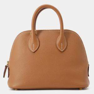 Pre Owned Hermes Bolide 1923 Gold Evercolor Size Mini