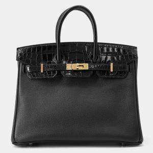 Pre Owned Hermes Birkin Touch Black Niloticus Taurillon Size 25