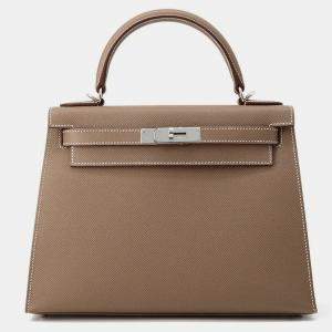 Pre Owned Hermes Kelly Sellier Etoupe Epsom Size 28