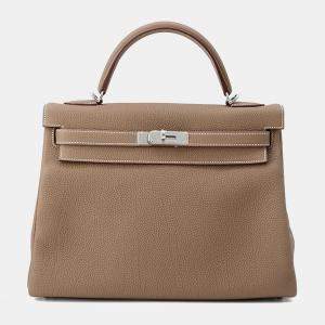 Pre Owned Hermes Kelly Retourne Etoupe Togo Leather Size 32
