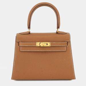 مملوكة مسبقًا Hermes Mini Kelly Gold Courchevel Size 20
