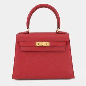 مملوكة مسبقًا Hermes Mini Kelly Rouge Vif Courchevel Size 20