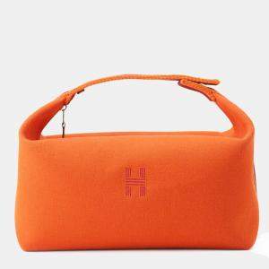 Pre Owned Hermes Bride-a-Brac Orange/Bordeaux Canvas Size Gm