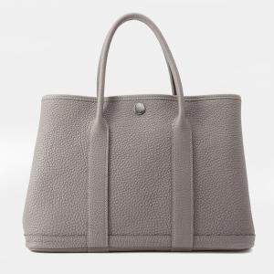 مملوكة مسبقًا Hermes Garden Party TPM Grey Negonda Leather Tote Bag