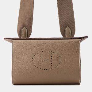 Pre Owned Hermes Videpoches Shoulder Bag Etoupe Togo Leather