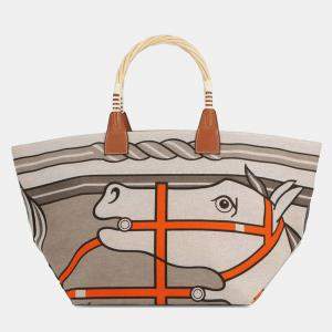 Pre Owned حقيبة هيرمس بلوم تويل بني كوادريج أو فيل ستيبل 31