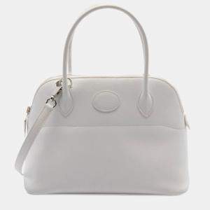 Pre Owned Hermes White Epsom Bolide 27