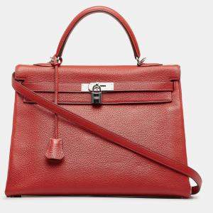 Pre Owned Hermes Red Togo Kelly 35