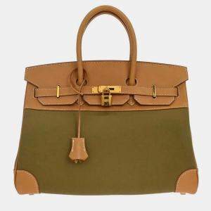 مملوكة مسبقًا حقيبة هيرمس بيركين 35 توال طبيعي كاكي فاخيه أوفيسييه