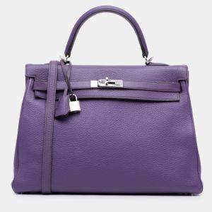 مملوكة مسبقًا Hermes Purple Togo Kelly II Retourne 35