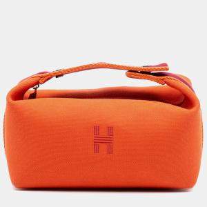 مملوكة مسبقًا Hermes Orange Small Toile Bride A Brac Case