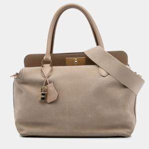 مملوكة مسبقًا Hermes Brown Veau Grizzly and Swift Toolbox 33