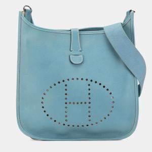 Pre Owned هيرمس بلو كليمونس إيفلين 2 بي إم