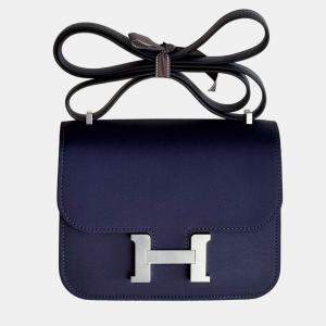 مملوكة مسبقًا Hermes Constance 19 Silk Deep Sea Blue / Midnight Blue