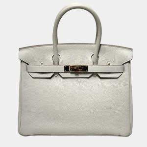 مملوكة مسبقًا Hermes Birkin 30 Milkshake white Togo with rose gold hardware