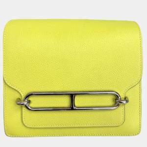 مملوكة مسبقًا Hermes Mini Roulis lemon yellow with palladium hardware