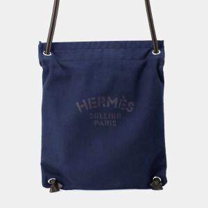Pre Owned Hermes Blue Toile Aline Grooming Bag
