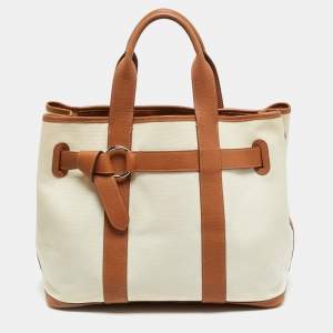 Pre Owned حقيبة هيرمس سينتور MM تويال طبيعي ج لد نيغوندا ذهبي