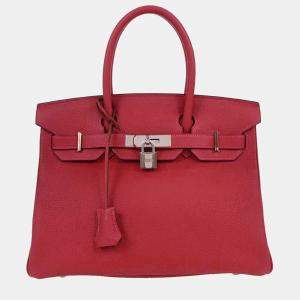 Pre Owned Hermes Ruby Togo Birkin 30 Handbag