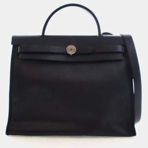 Pre Owned Hermes Noir Toile H Berline Herbag Zip 31