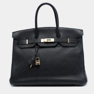 Pre Owned Hermes Black Togo Birkin Retourne 35