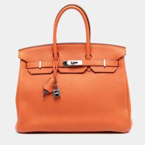 مملوكة مسبقًا Hermes Orange Togo Birkin Retourne 35
