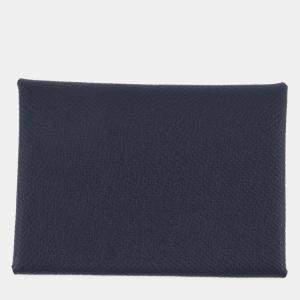 مملوكة مسبقًا Hermes Calvi Duo Blue Nuit Epsom