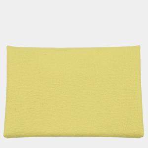 Pre Owned Hermes Calvi Duo Limoncello Chevre Myzore Goatskin