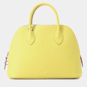 Pre Owned Hermes Bolide 1923 Lime/Mauve Sylvestre/Nata Epsom Size 25