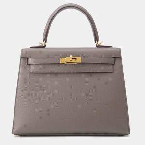 Pre Owned Hermes Kelly Sellier Etain Epsom Size 25