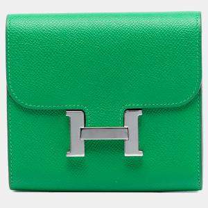 Pre Owned Hermes Green Epsom Constance Slim Wallet